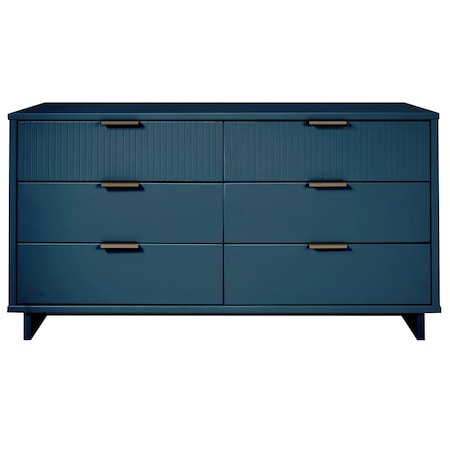 Manhattan Comfort Granville 55.07 Double Wide Dresser in Midnight Blue DR-5034
